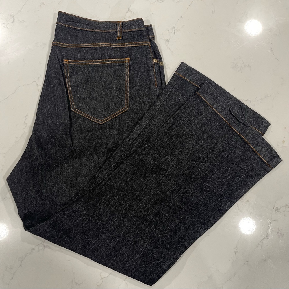 Silhouettes EUC Super Dark Blue/Black Denim Jeans 👖 Size 20WA - Bootcut
